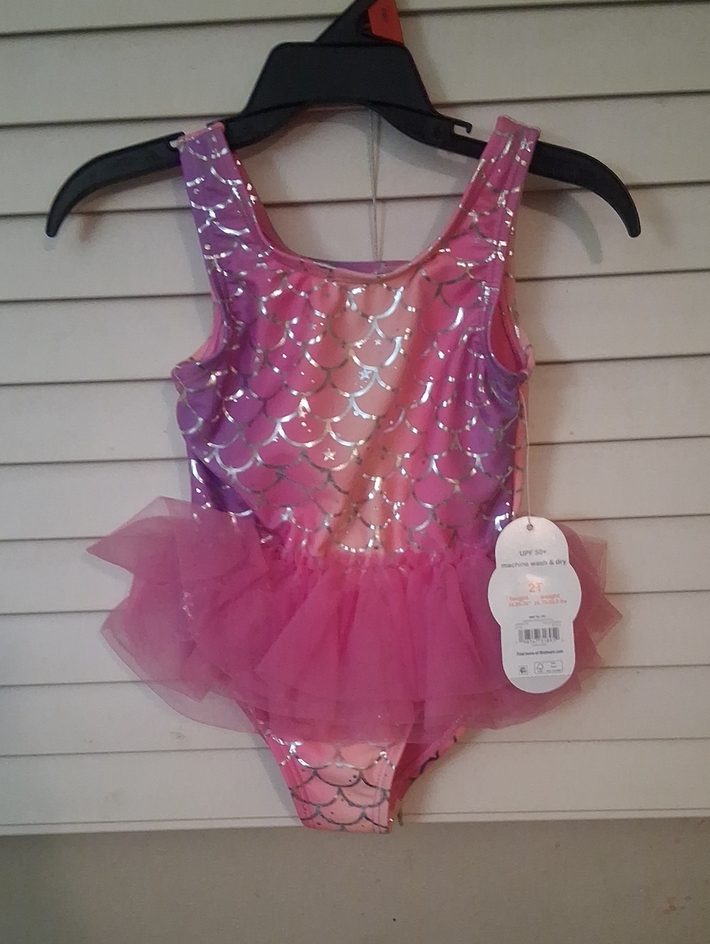 wonder nation Pink and Purple Mermaid Tutu Swimsuit